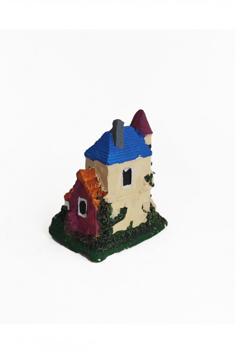 Minyatür Teraryum Orta Boy Kubbeli Mavi Çatılı Ev