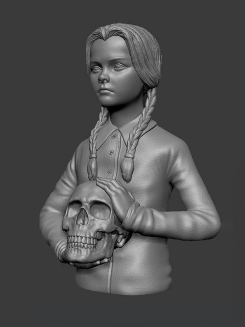 Wednesday Addams Family Thing El Şey Biblo Büst 3d Baskı Aksiyon Figürü Hediyelik Kişiye Özel 10 Cm